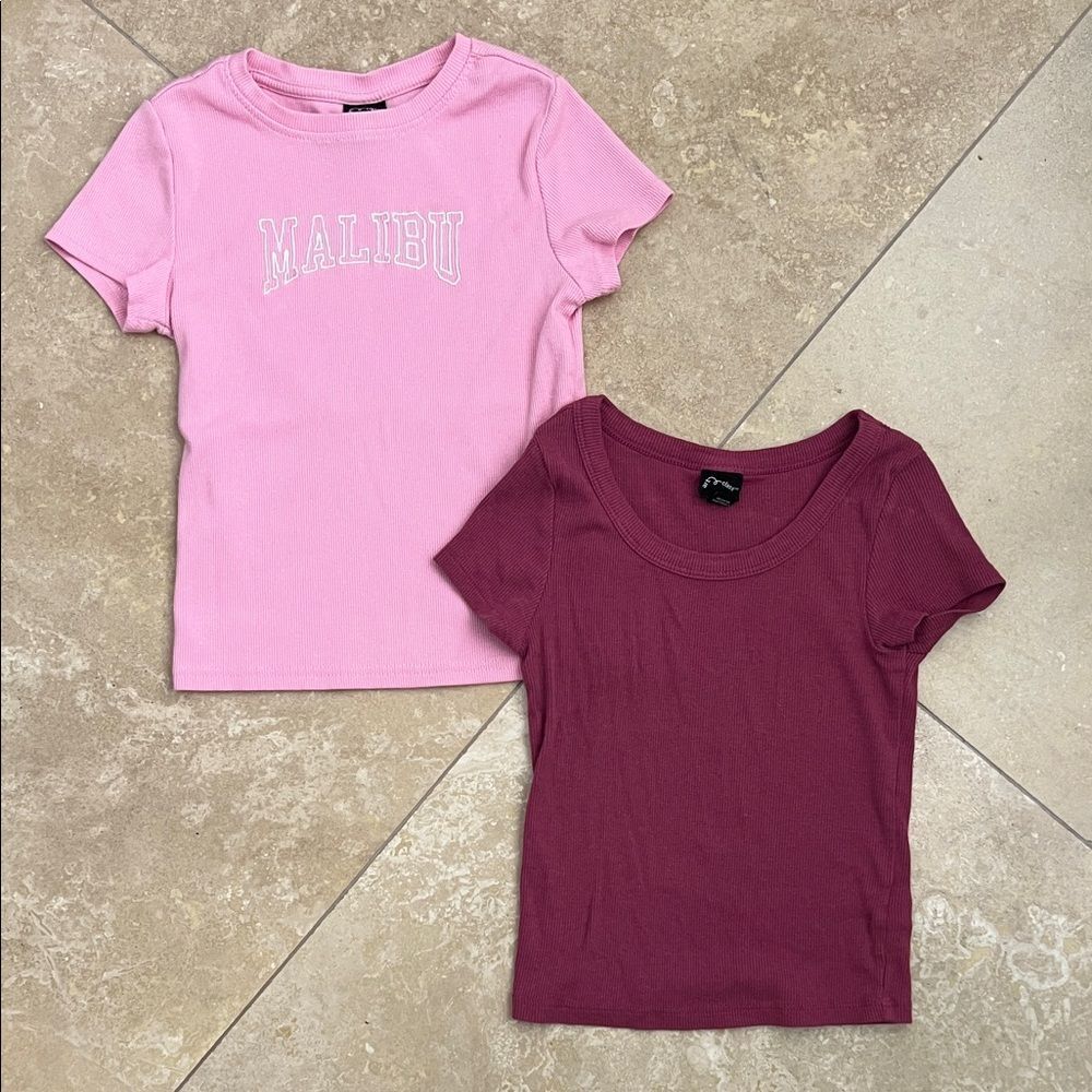 Art Class Pink and Burgundy Kids T-Shirts Bundle